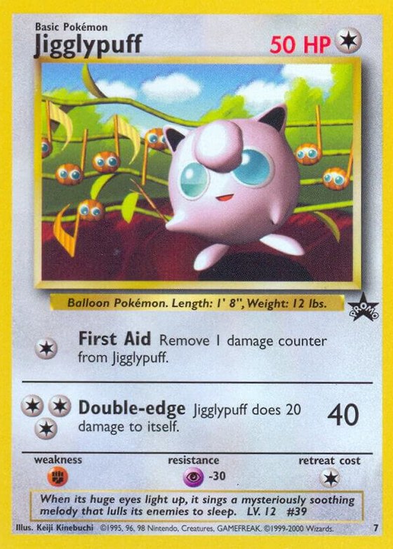 Jigglypuff, Wizards Black Star Promo #7, with artwork by Keiji Kinebuchi