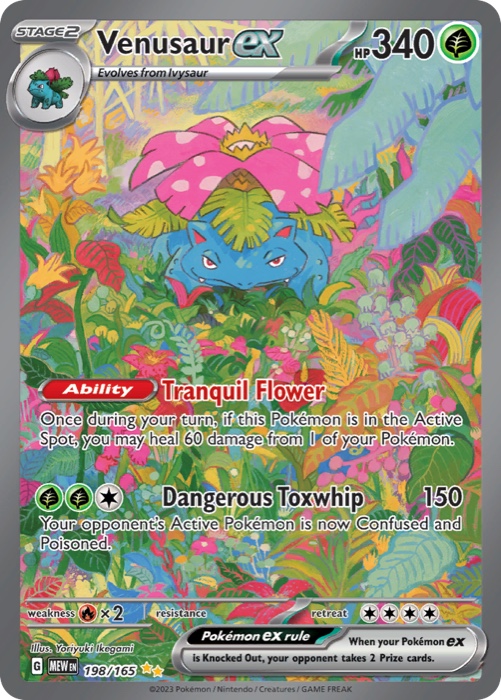 Venusaur ex Special Illustration Rare card from Pokémon 151 inside the scanner frame